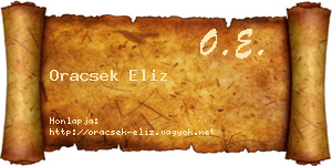 Oracsek Eliz névjegykártya